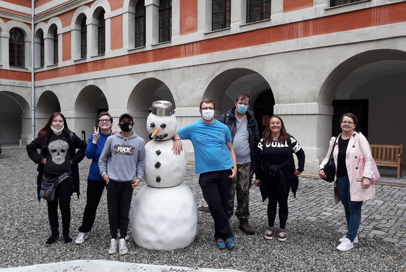Der Schneemann im Landhaushof: ein beliebtes Fotomotiv und ein Fixpunkt des Grazer Altstadtspazierganges
