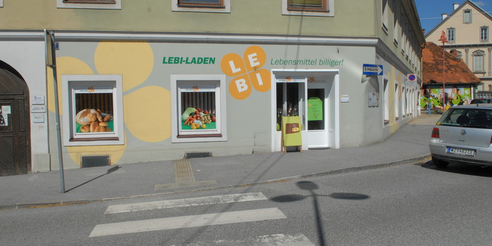 Fassadenansicht des Lebi-Ladens in Gleisdorf